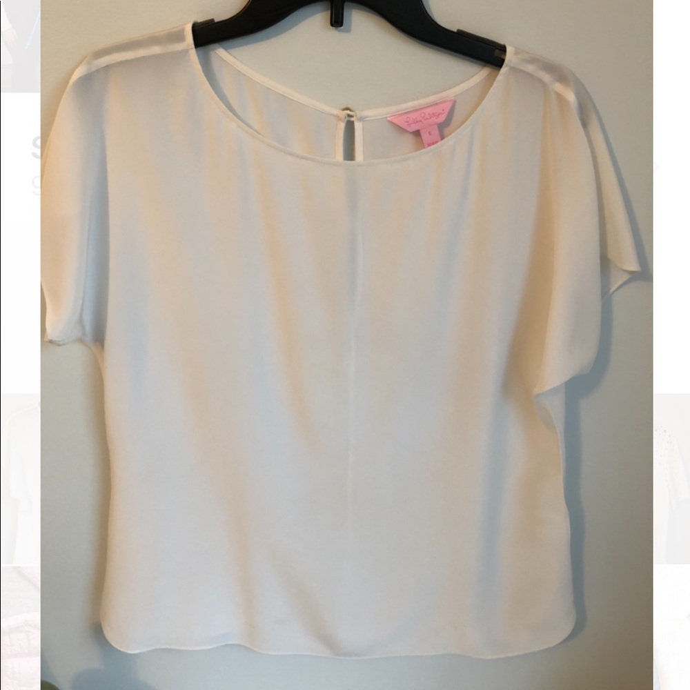 LILLY PULITZER White short sleeve blouse